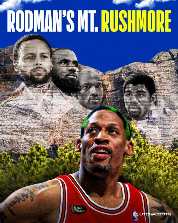 你认同吗？罗德曼分享他的总统山人选：乔詹库&amp;amp;魔术师！